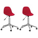 vidaXL Chaises pivotantes à manger lot de 2 rouge bordeaux tissu