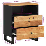 vidaXL Table de chevet 50x33x62cm Bois d'acacia solide et d'ingénierie