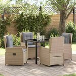 vidaXL Ensemble de salle à manger pour jardin 5 Pièces Beige polyrotin