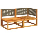 vidaXL Canapé de jardin avec coussins 2 places Bois Acacia et rotin
