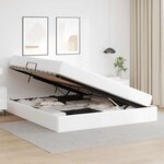 vidaXL Lit avec rangement et matelas avec matelas Blanc 160 x 200 cm