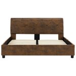 vidaXL Cadre de lit Marron Similicuir daim 140 x 200 cm