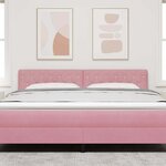 vidaXL Tête de Lit LED avec des lumières à LED Rose 90 cm Velours