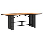 vidaXL Table de jardin avec dessus en bois d'acacia noir 190x80x74 cm