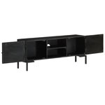 vidaXL Meuble TV Noir 115x30x46 cm Bois massif de manguier