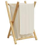 vidaXL Panier à linge blanc crème 41 5x36x63 5 cm bambou