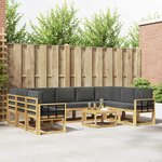 vidaXL Ensemble de canapés d'extérieur 10 Pièces Blanc et anthracite