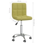 vidaXL Chaise pivotante de salle à manger Vert Tissu