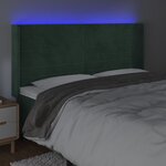 vidaXL Tête de lit à LED Vert foncé 183x16x118/128 cm Velours