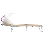 vidaXL Transat 2-personne 2 Pièces Taupe 58 x 188 x 77cm tissu