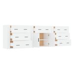 vidaXL Buffets 3 Pièces Blanc Bois d'ingénierie