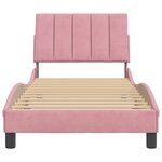 vidaXL Cadre de lit avec tête de lit Rose 90x190 cm Velours