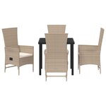 vidaXL Ensemble de salle à manger pour jardin 5 Pièces Beige polyrotin