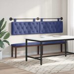 vidaXL Tête de lit suspendue Avec lumière LED Bleu police Velours
