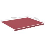 vidaXL Tissu de remplacement pour auvent Bordeaux rouge 4 5x3 5 m