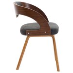 vidaXL Chaises à manger lot de 4 gris foncé bois courbé et tissu