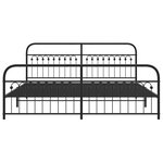 vidaXL Cadre de lit métal sans matelas avec pied de lit noir 200x200cm
