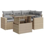 vidaXL Salon de jardin avec coussins 5 Pièces beige résine tressée
