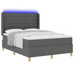 vidaXL Lit à ressorts avec matelas Gris 140 x 190 cm tissu