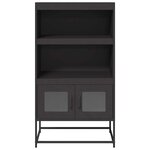 vidaXL Buffet haut noir 68x39x123 cm acier