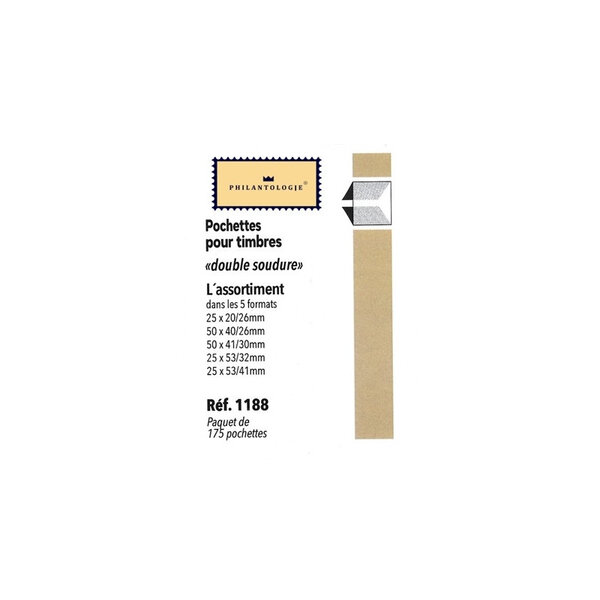 Assortiment 175 pochettes Hawid pour timbres de France.