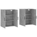vidaXL Armoires murales 2 Pièces gris béton 69 5x34x90 cm