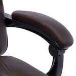Chaise fauteuil siège de bureau informatique étude similicuir brun 02_0024031