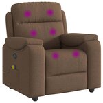 vidaXL Fauteuil de massage inclinable Marron Tissu