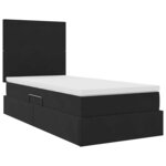 vidaXL Lit avec rangement et matelas Noir 90 x 190 cm Velours