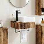 vidaXL Basin de lavage mural Bois ancien 50 x 41 x 39 cm