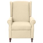 vidaXL Fauteuil inclinable Crème Tissu