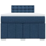 vidaXL Sommier à lattes de lit avec matelas bleu 120x190 cm tissu