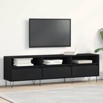 vidaXL Meuble TV Chêne noir 150 x 30 x 44.5 cm Bois d'ingénierie