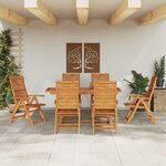 vidaXL Ensemble de salle à manger pour jardin 7 Pièces Marron