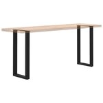 vidaXL Pieds de table console en U 2 pièces noir 28 x (72-73) cm acier