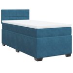 vidaXL Sommier à lattes de lit avec matelas Bleu foncé 100x200 cm