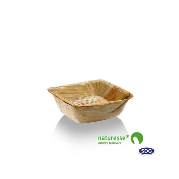 Pot à sauce carré en feuille de palmier 7x7 cm - sdg - lot de 600 - feuilles de palmier