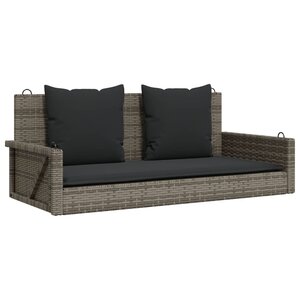 vidaXL Balancelle avec coussins gris 119x56x48 cm résine tressée