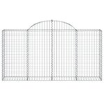 vidaXL Paniers à gabions arqués 14 Pièces 200x30x100/120 cm Fer galvanisé