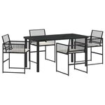 vidaXL Ensemble de salle à manger pour jardin 5 Pièces Noir Poly rotin