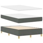 vidaXL Lit à ressorts avec matelas Gris foncé 120 x 190 cm tissu