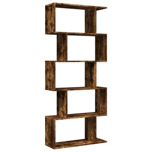 vidaXL Étagère séparatrice de pièce à 5 niveaux chêne fumé 70x24x161cm