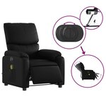 vidaXL Fauteuil de massage inclinable électrique noir similicuir