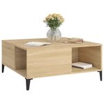 vidaXL Table basse chêne sonoma 80x80x36 5 cm bois d'ingénierie