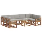 vidaXL Ensemble de canapés d'extérieur 10 Pièces Gris Naturel et Clair