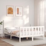 vidaXL Cadre de lit sans matelas blanc 140x200 cm bois de pin massif