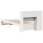 vidaXL Lit bibliothèque sans matelas blanc 100x200 cm bois pin massif