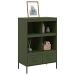 vidaXL Buffet haut vert olive 68x39x101 5 cm acier