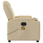 vidaXL Fauteuil inclinable de massage électrique crème tissu