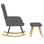 vidaXL Chaise à bascule avec repose-pied Gris foncé Tissu